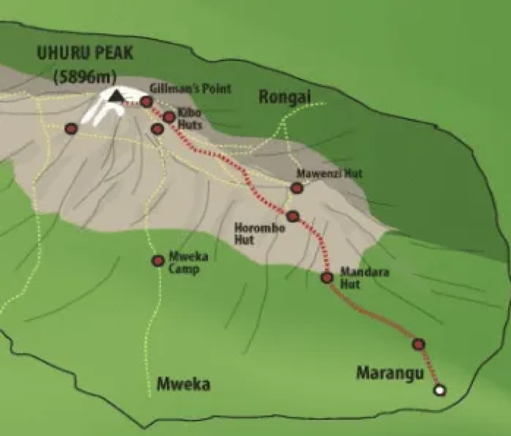 Mount Kilimanjaro Map - Routes